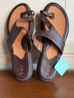 b.o.c Women’s Size 11 Brown  Laurina Toe Loop Slip On Comfort Sandals Boho Chic